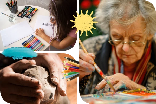 carole spinelli art therapie crayons feutres argile personne agee enfant